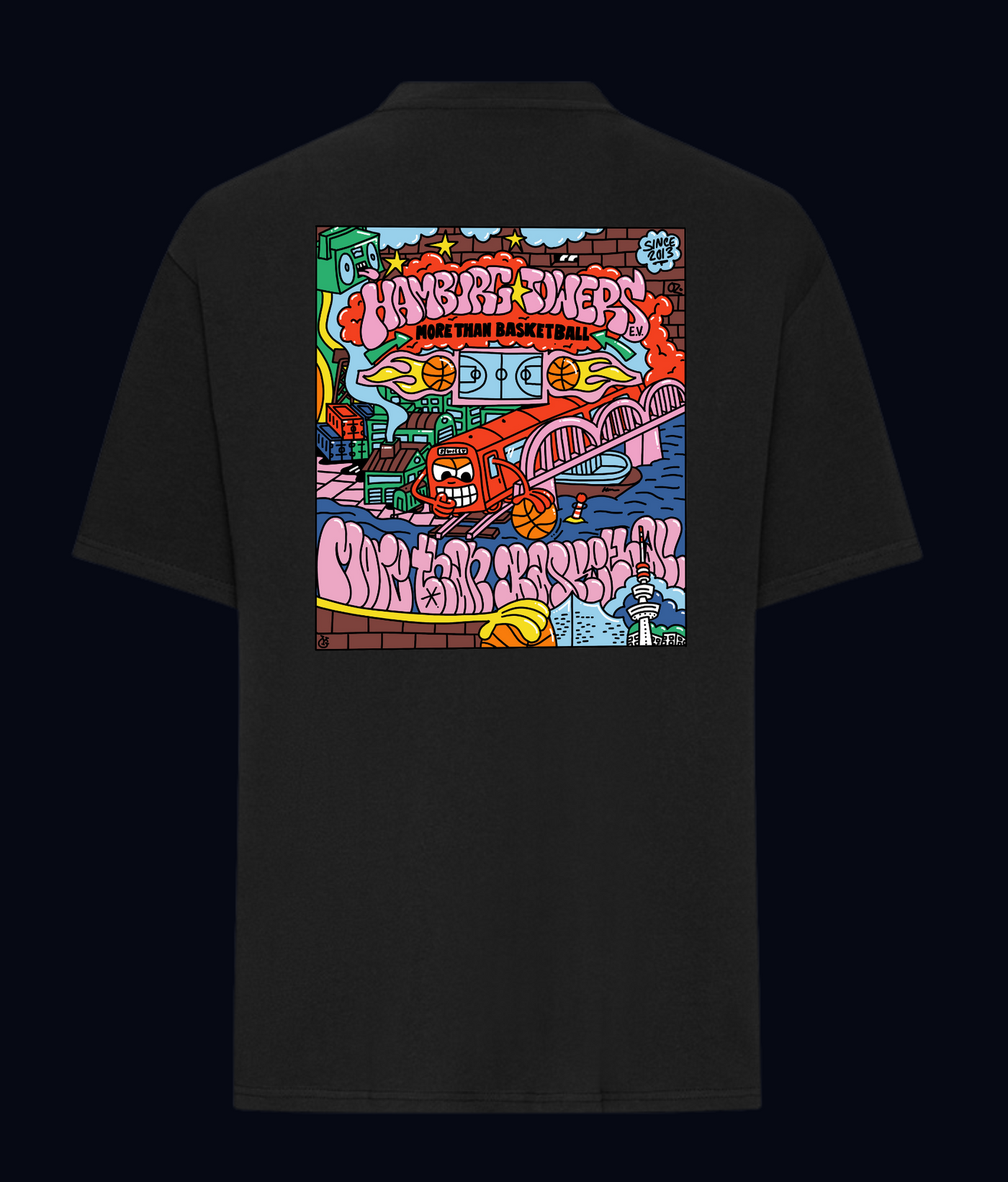 T-Shirt „Colorful Towers“ (Oversized Fit)