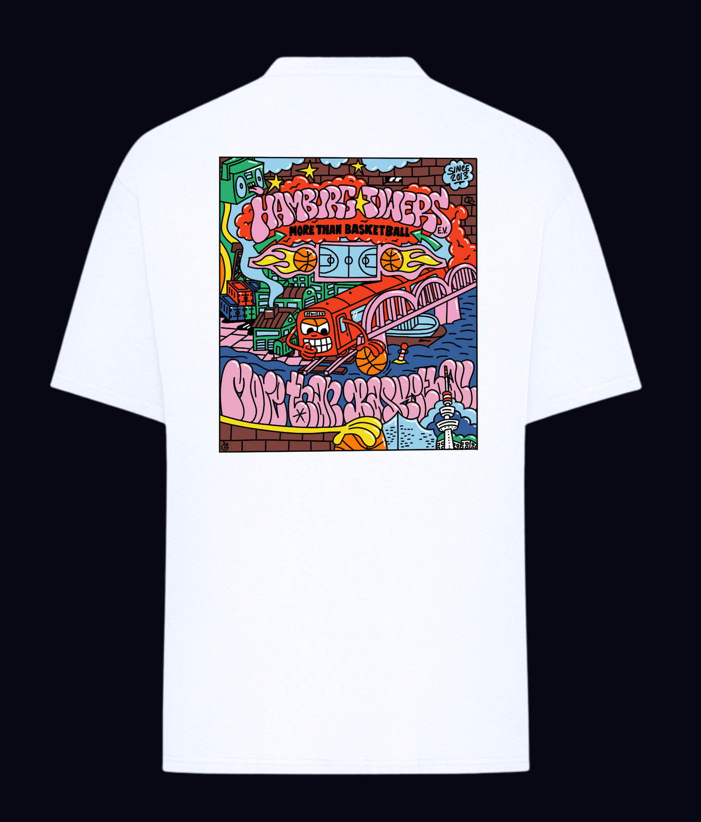 T-Shirt „Colorful Towers“ (Oversized Fit)