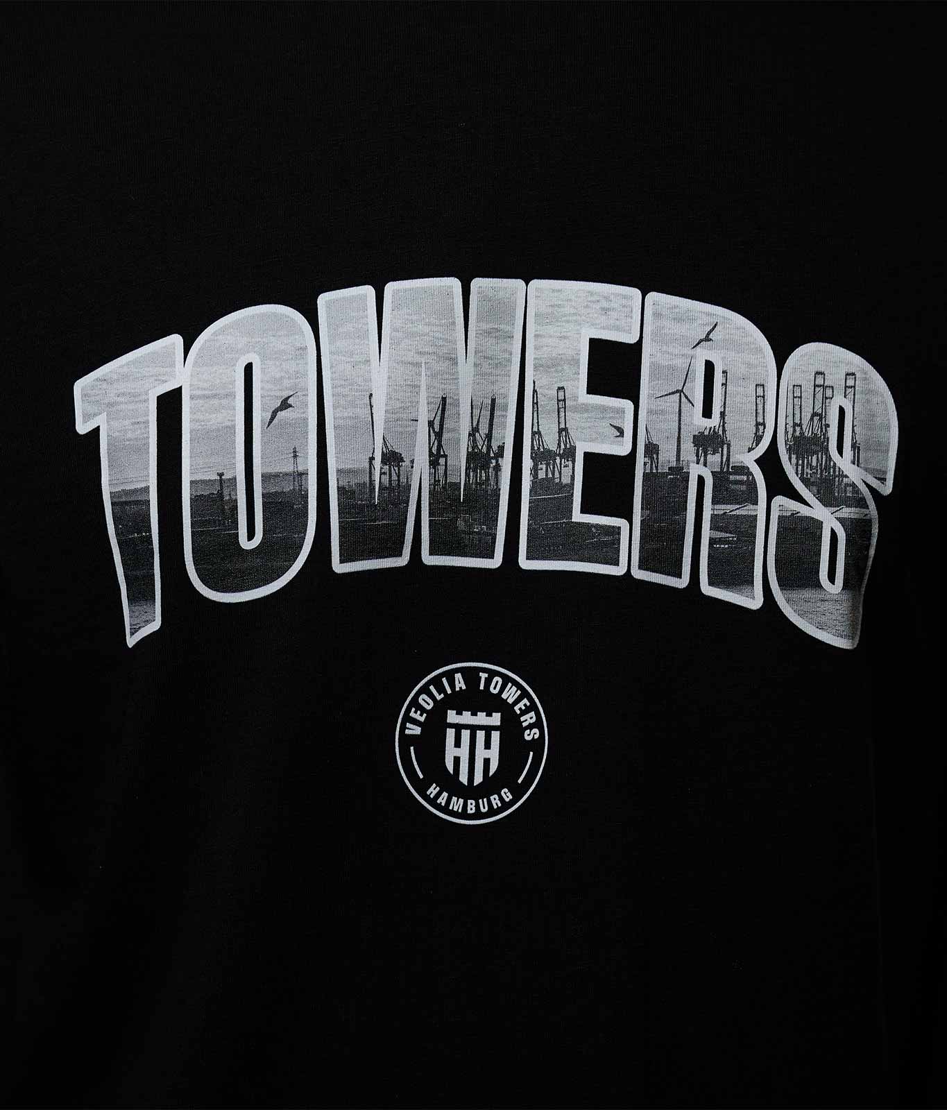 T-Shirt "Towers" Schwarz [Hafen Hamburg Edition]