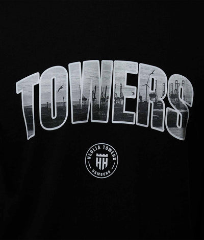 T-Shirt "Towers" Schwarz [Hafen Hamburg Edition]