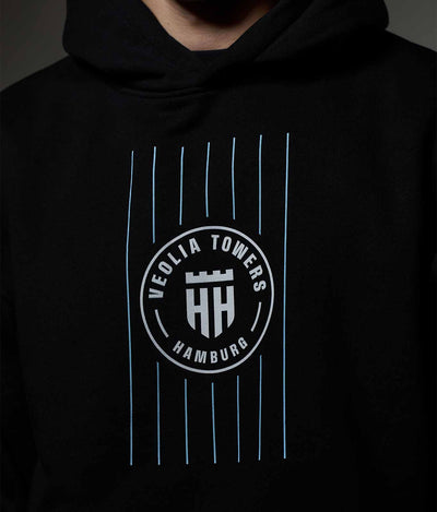 Hoodie „Stripes“ Schwarz