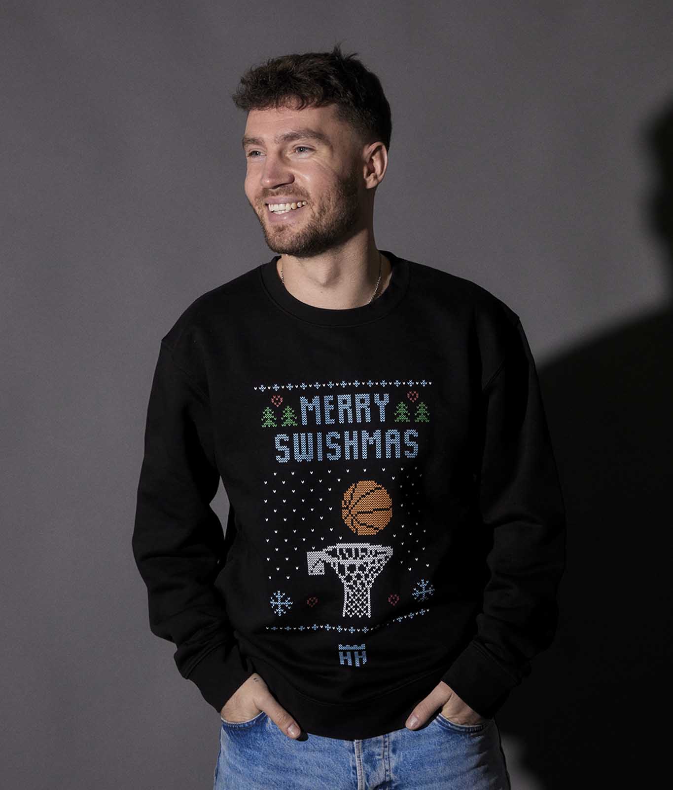 Ugly Sweater "Merry Swishmas" Schwarz