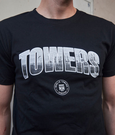 T-Shirt "Towers" Schwarz [Hafen Hamburg Edition]